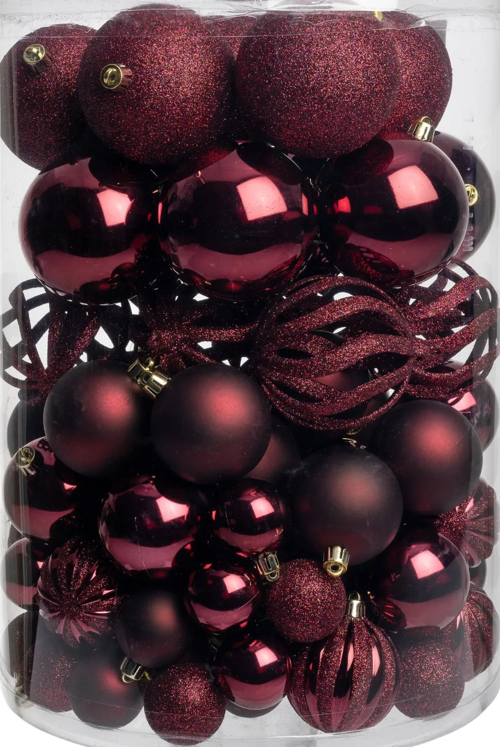 Intratuin kerstbal Tara paars D 8 cm 100-delig