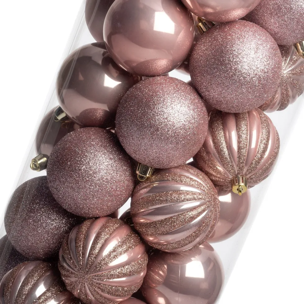 Intratuin kerstbal Tara roze D 7 cm 50-delig