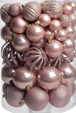 Intratuin kerstbal Tara roze D 8 cm 100-delig