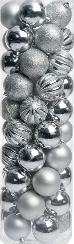 Intratuin kerstbal Tara zilver D 7 cm 50-delig