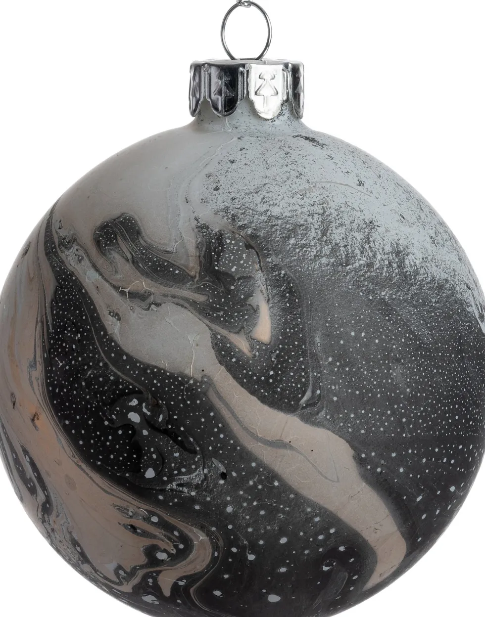 Intratuin kerstbal Taunton wit / grijs D 8 cm