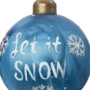 Intratuin kerstbal Tienen let it snow donkerblauw D 8 cm