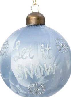 Intratuin kerstbal Tienen let it snow blauw D 8 cm