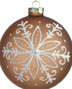 Intratuin kerstbal Tirna bruin / wit D 10 cm