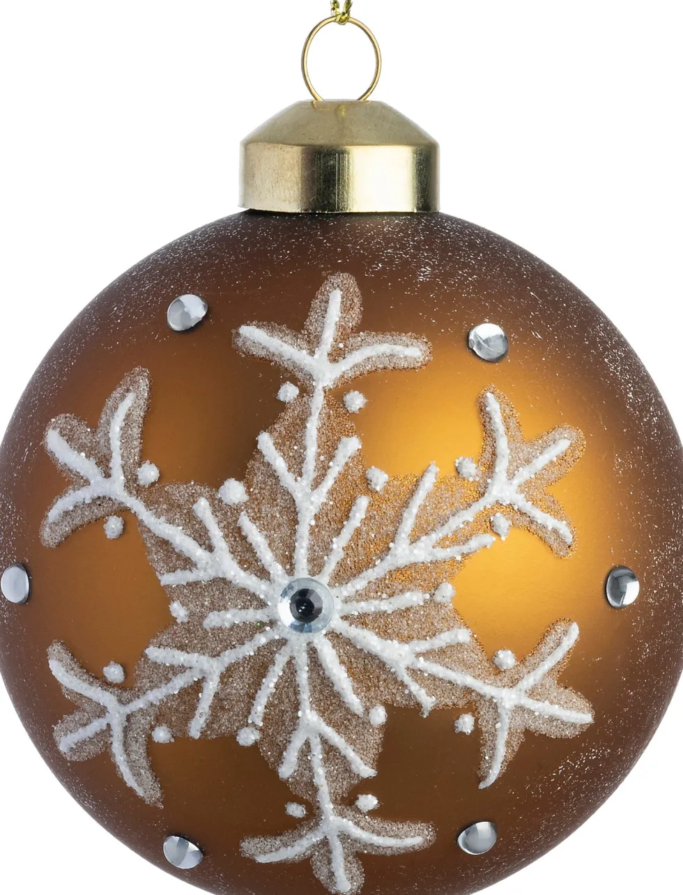 Intratuin kerstbal Tirna goud / wit D 8 cm