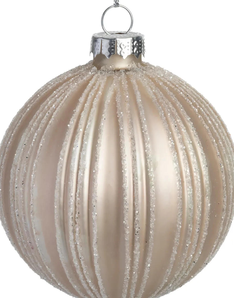Intratuin kerstbal Tramore crème D 8 cm