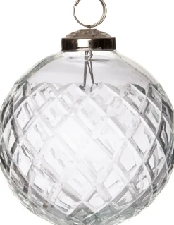 Intratuin kerstbal transparant ruit D 8 cm