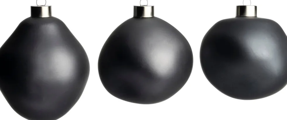 Intratuin kerstbal Trim antraciet mat D 10 cm 3 stuks