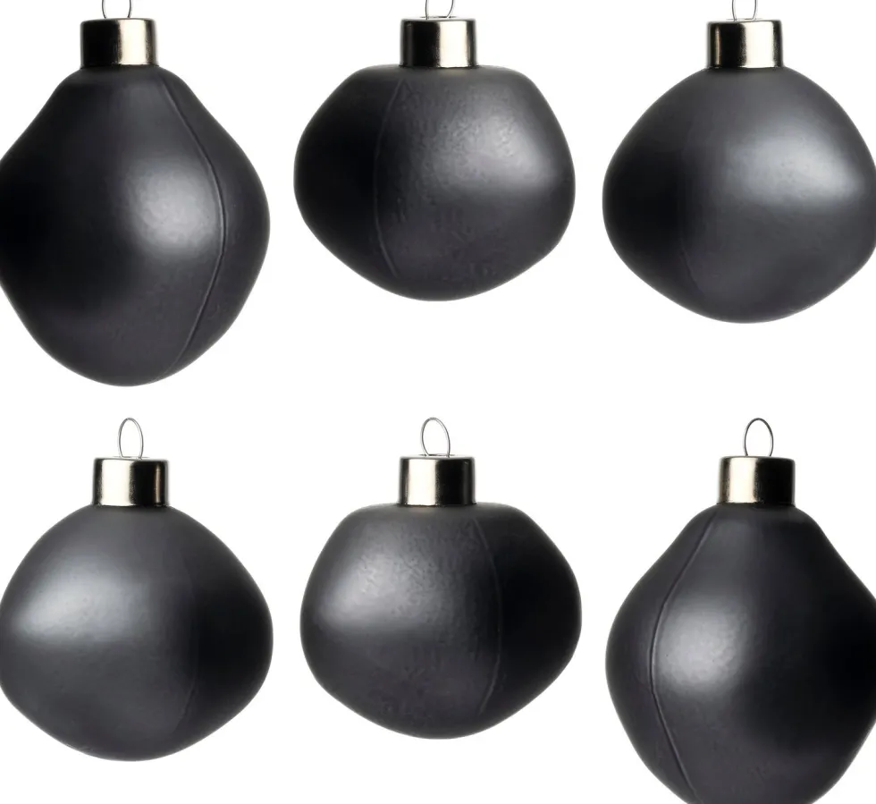 Intratuin kerstbal Trim antraciet mat D 6 cm 6 stuks