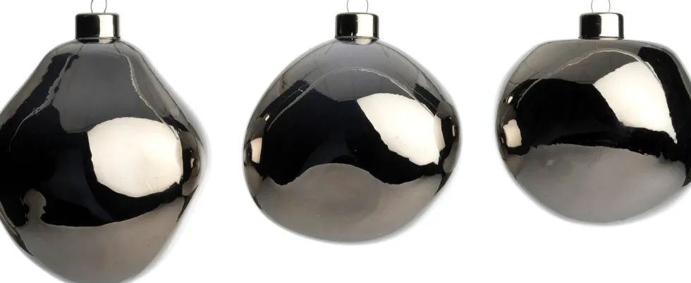 Intratuin kerstbal Trim antraciet glans D 10 cm 3 stuks