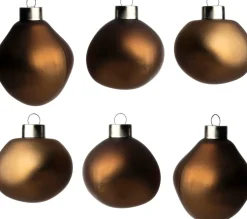 Intratuin kerstbal Trim bruin mat D 6 cm 6 stuks