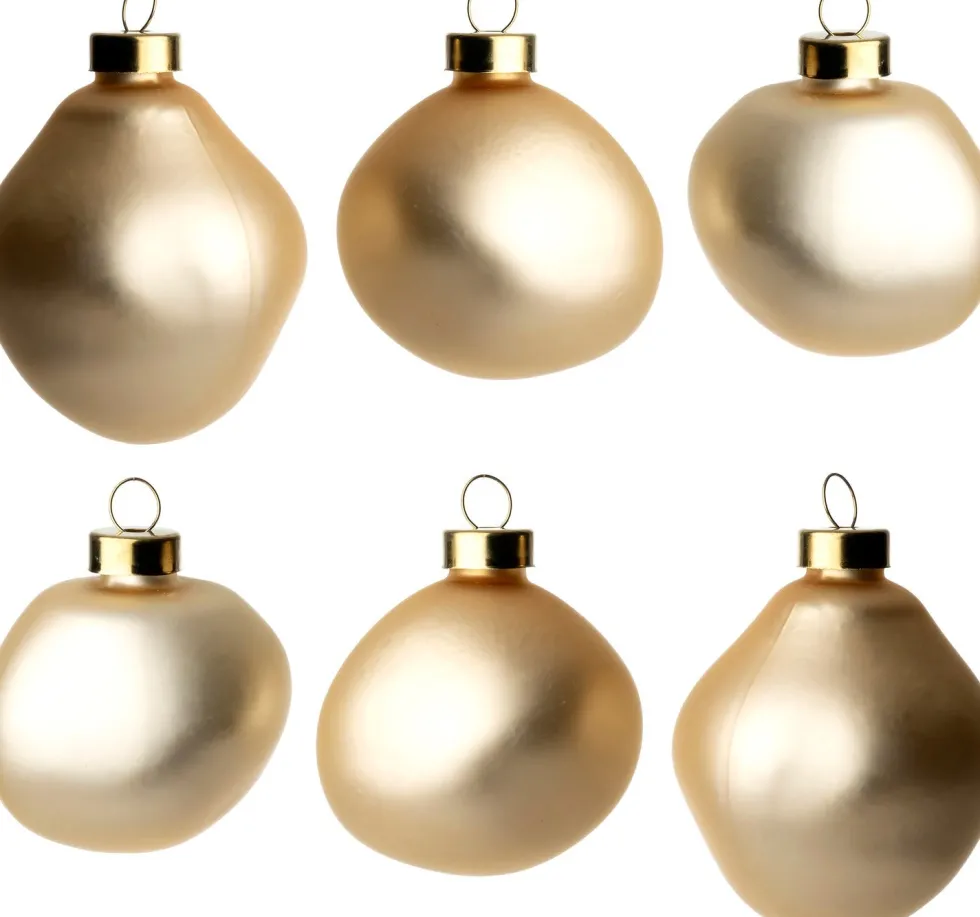 Intratuin kerstbal Trim licht goud mat D 6 cm 6 stuks
