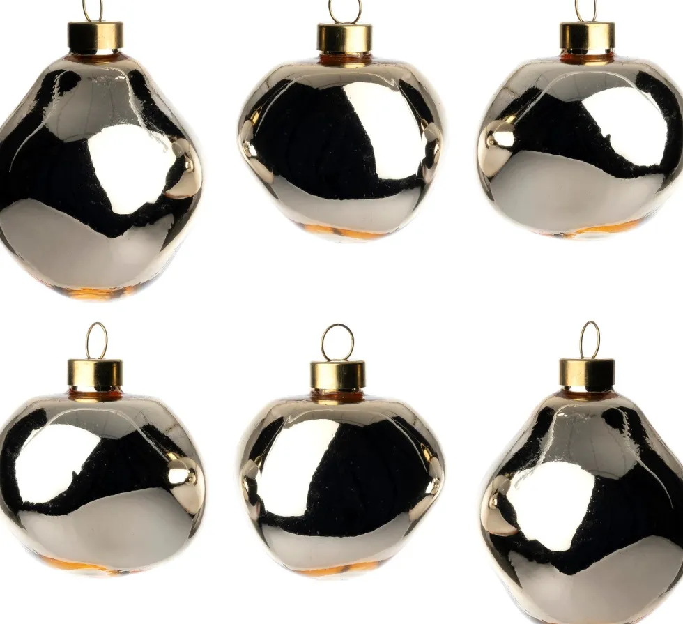 Intratuin kerstbal Trim licht goud glans D 6 cm 6 stuks