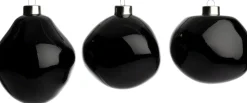 Intratuin kerstbal Trim zwart glans D 10 cm 3 stuks