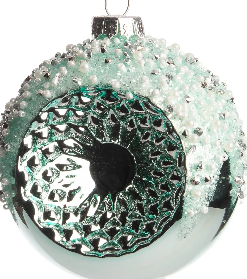 Intratuin kerstbal Troyes blauw D 8 cm