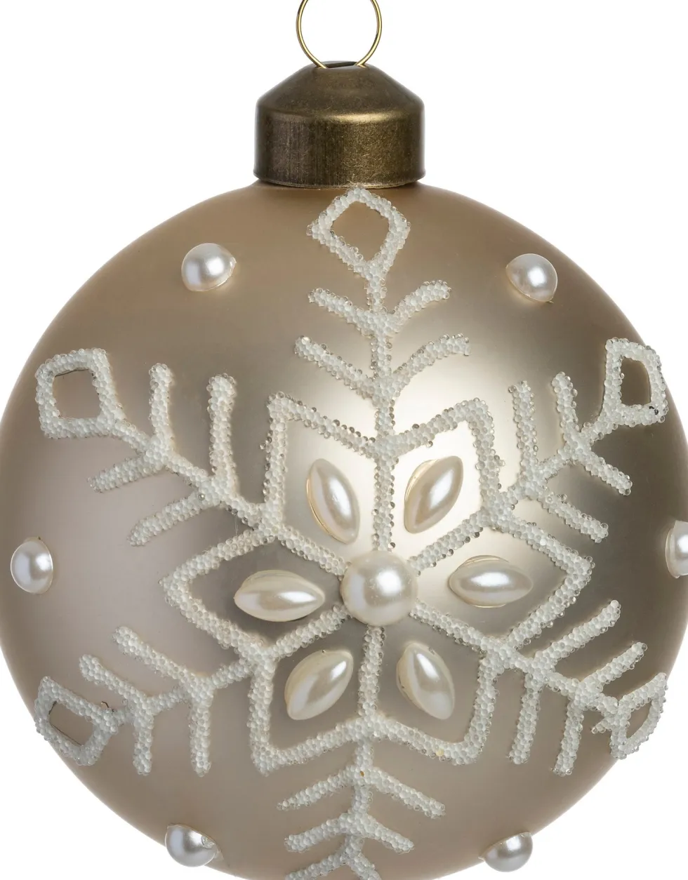 Intratuin kerstbal Tullow beige D 8 cm