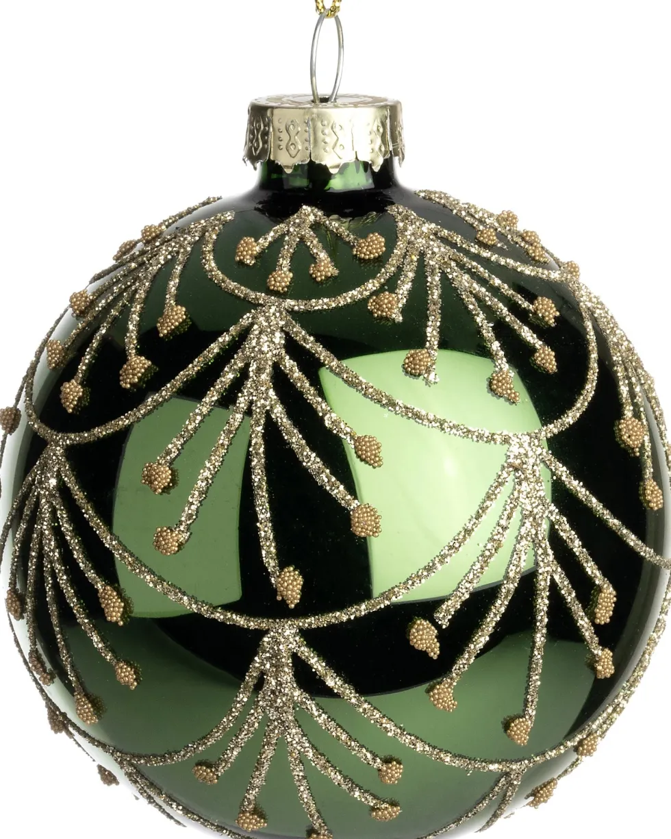 Intratuin kerstbal Turno glanzend groen D 8 cm