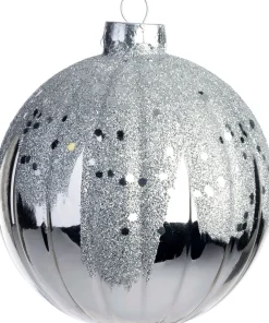 Intratuin kerstbal Wallace zilver / transparant D 10 cm