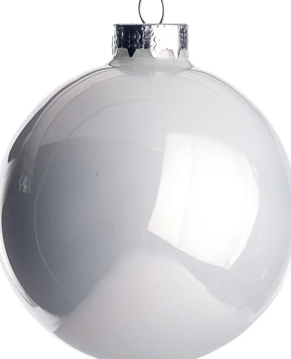 Intratuin kerstbal wit glans D 8 cm 6 stuks