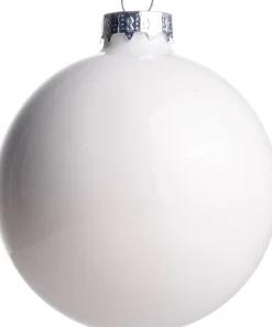 Intratuin kerstbal wolkenwit glanzend D 8 H 8,5 cm 6 stuks