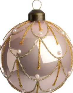 Intratuin kerstbal Yvoir glanzend roze D 8 cm