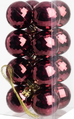 Intratuin kerstbal Zari paars D 4 cm 16 stuks