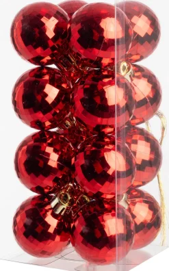 Intratuin kerstbal Zari rood D 4 cm 16 stuks