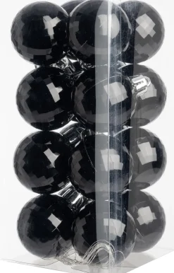 Intratuin kerstbal Zari zwart D 4 cm 16 stuks