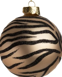 Intratuin kerstbal zebra goud D 10 cm