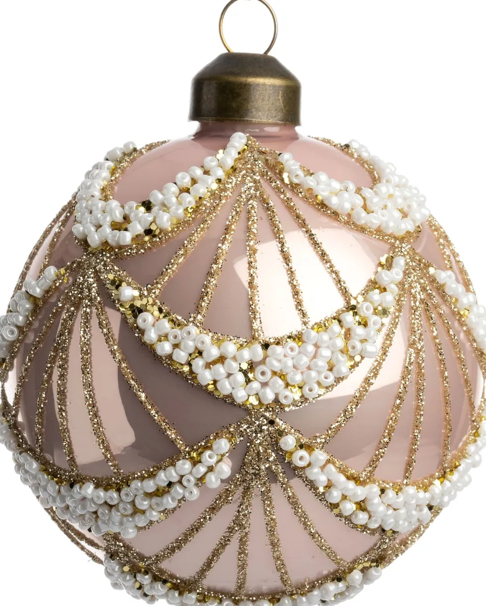 Intratuin kerstbal Zichem glanzend roze D 8 cm