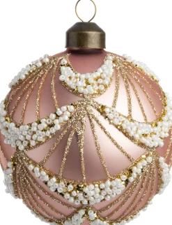 Intratuin kerstbal Zichem mat roze D 8 cm