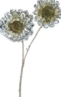 Intratuin kerstbloem Chrysant zilver, goud H 43 cm