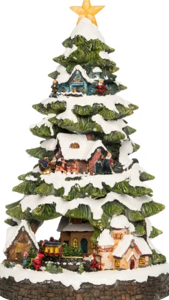 Intratuin kerstboom met kerstdorp D 28,5 H 36,5 cm