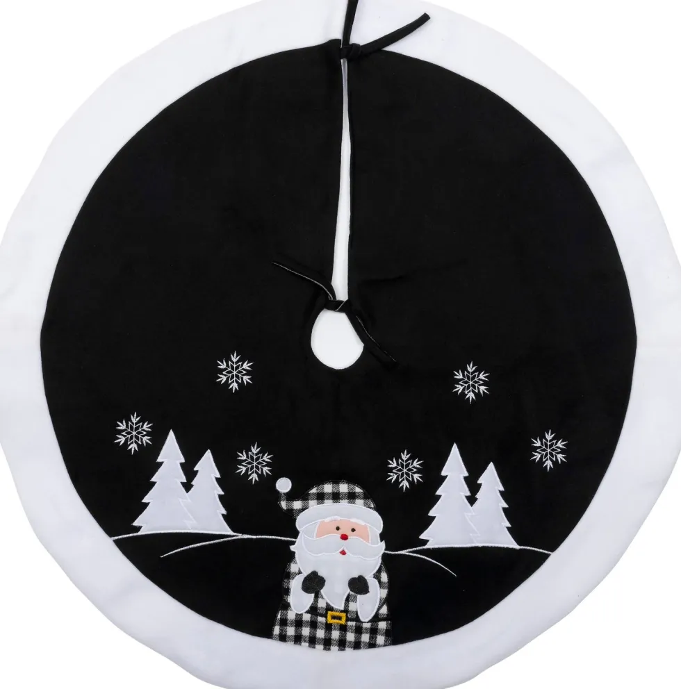 Intratuin kerstboomrok Asko zwart / wit D 90 cm