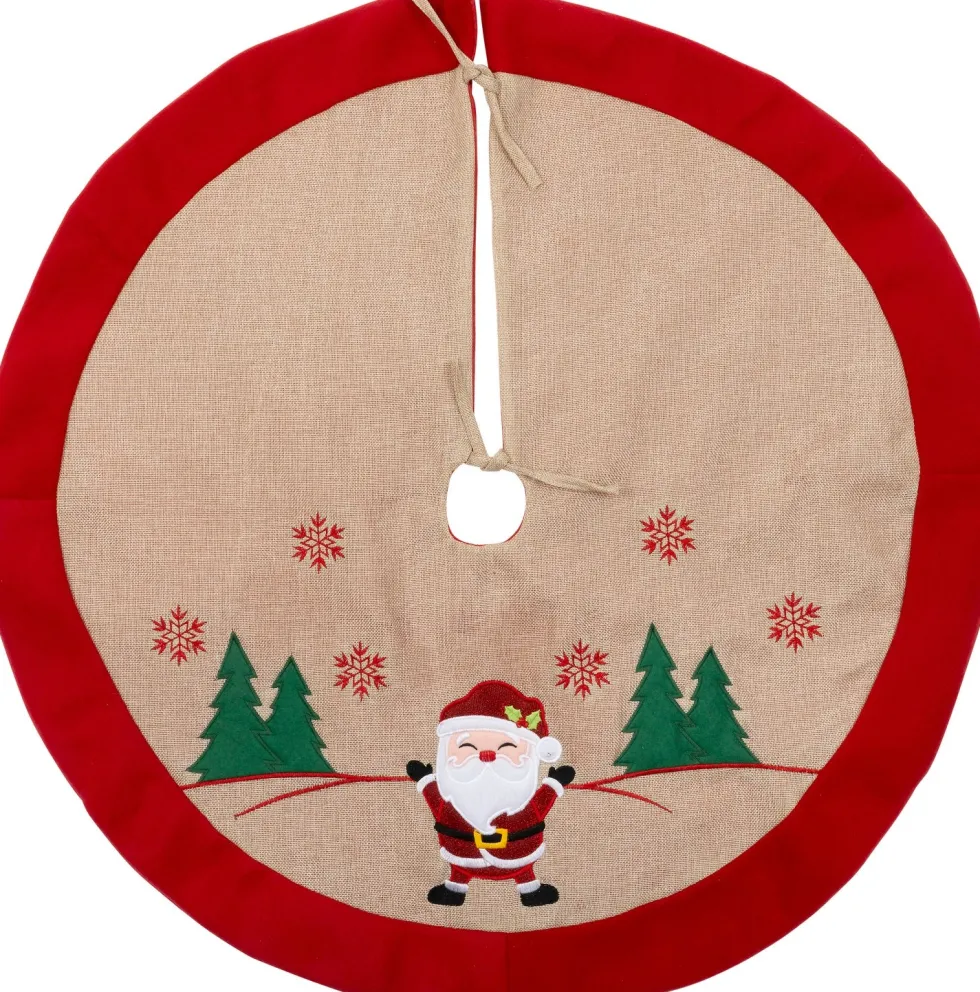 Intratuin kerstboomrok Asko naturel / rood D 110 cm