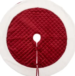 Intratuin kerstboomrok gestikt rood / wit D 90 cm