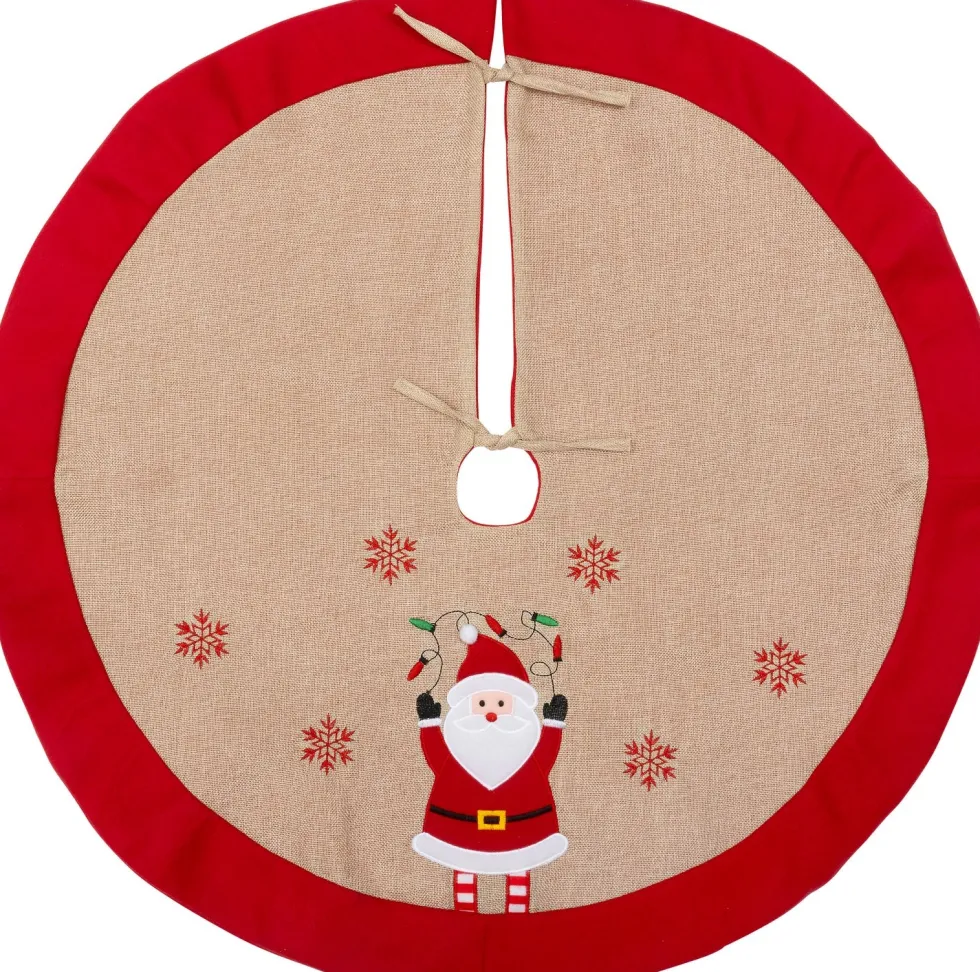 Intratuin kerstboomrok Randy naturel / rood D 110 cm
