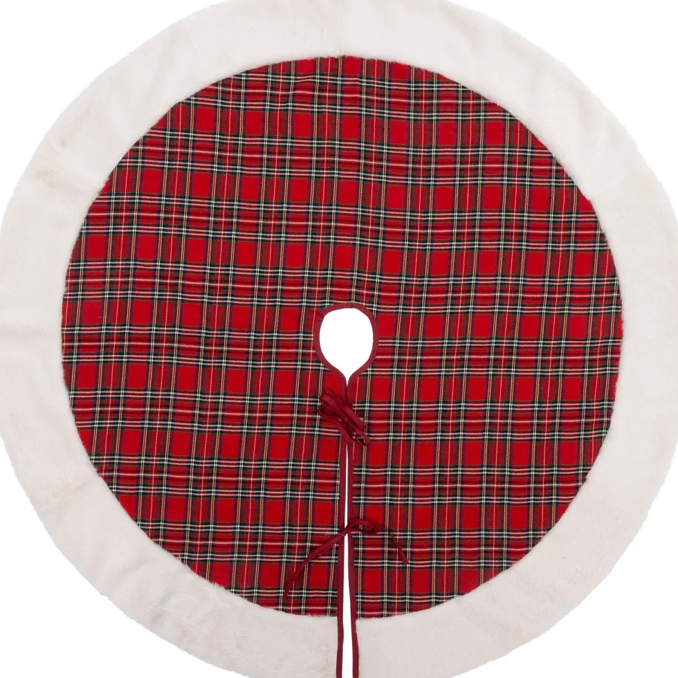 Intratuin kerstboomrok ruit rood / wit D 110 cm