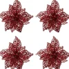 Intratuin kerstclip Anja bloem rood D 20 H 5 cm 4 stuks