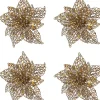 Intratuin kerstclip Anja bloem goud D 20 H 5 cm 4 stuks
