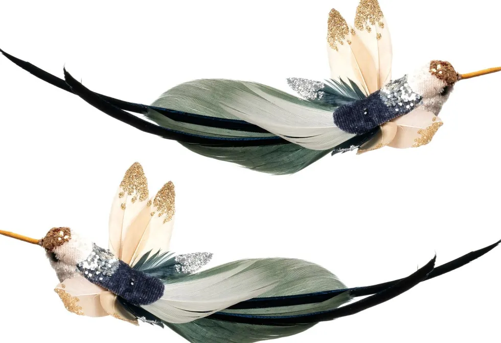 Intratuin kerstclip Avia kolibri wit 19 x 9,5 x 6 cm 2 stuks