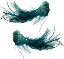 Intratuin kerstclip Avia vogel groen 19 x 6 x 5 cm 2 stuks