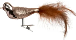 Intratuin kerstclip Bira vogel bruin 15 x 8 x 5 cm 2 stuks