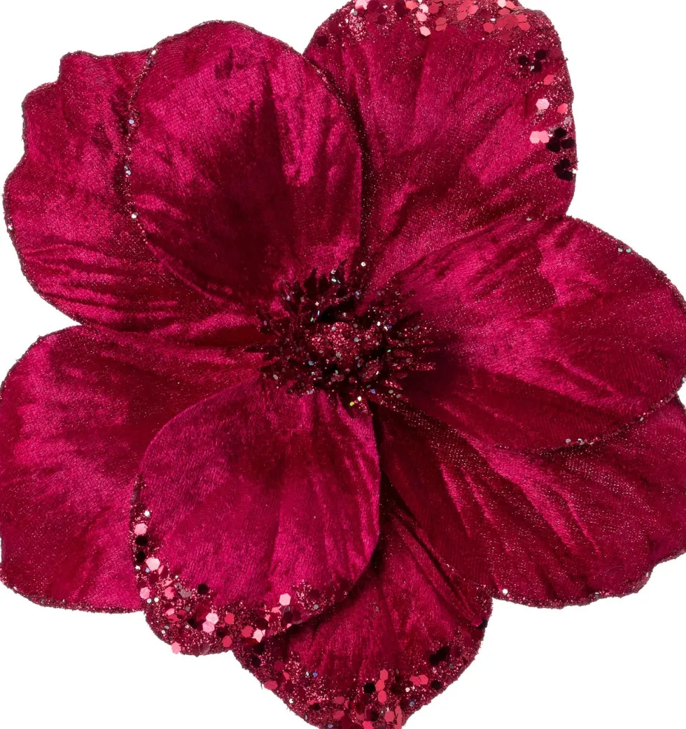 Intratuin kerstclip Bloda bloem rood D 16 H 16 cm