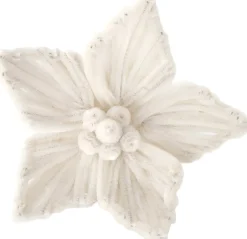 Intratuin kerstclip bloem beige D 12 H 11 cm