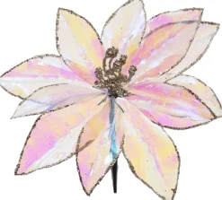 Intratuin kerstclip bloem iriserend D 18 H 16 cm