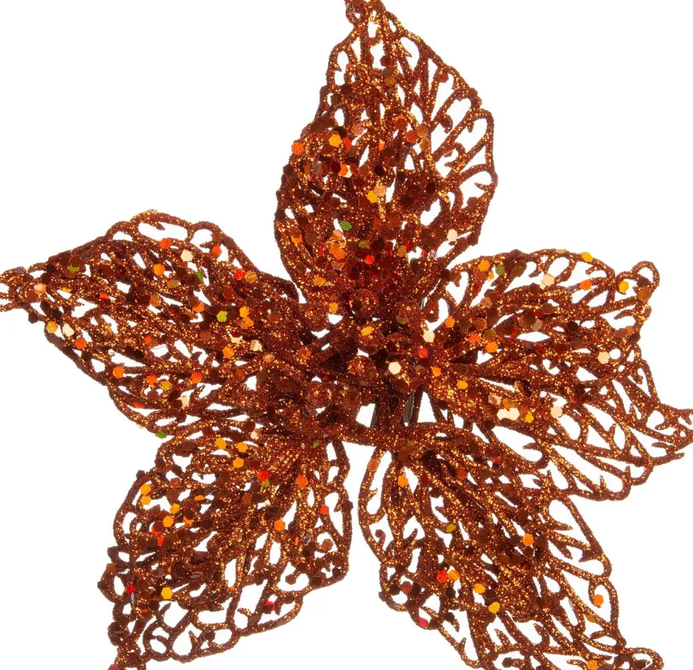 Intratuin kerstclip bloem oranje D 20 H 5 cm