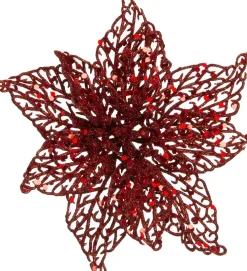 Intratuin kerstclip bloem rood D 20 H 5 cm
