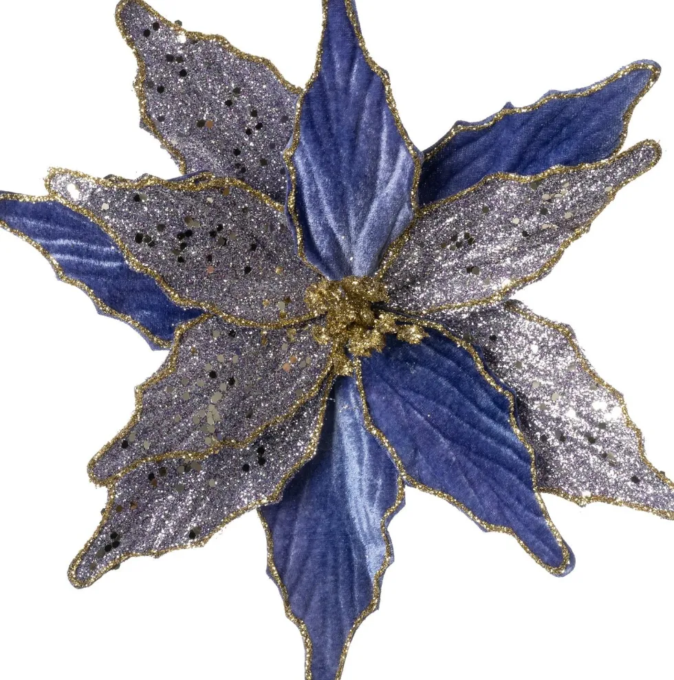 Intratuin kerstclip bloem Velvet paars 15 x 0,5 x 25 cm