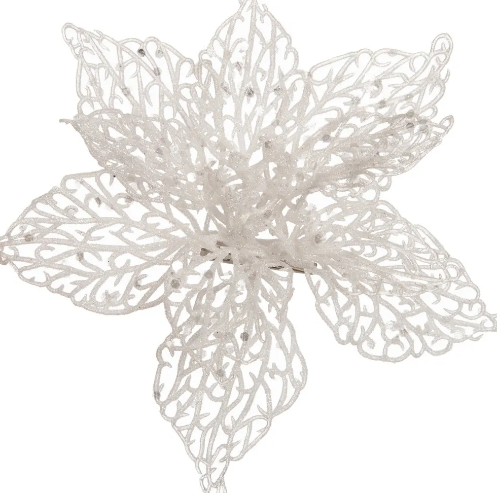 Intratuin kerstclip bloem wit D 20 H 5 cm